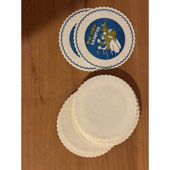 Vintage US Navy Seabees Can Do Paper Coasters, Set of 19 - Picture 2 of 2